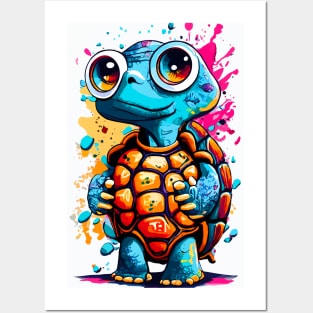 Turtle Colourful - Cute Turtle - I love Turtles Posters and Art